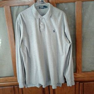 POLO RALPH LAUREN MEN'S GRAY LONG SLEEVE POLO